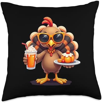 Thanksgiving Turkey with Sunglasses Girls and Women Throw Pillow by Unknown