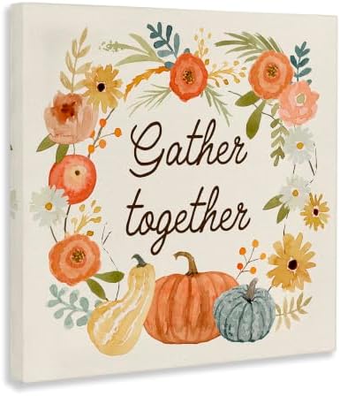 Gather Together Orange Floral, 17 x 17 Inch Canvas Wall Art - Image 2