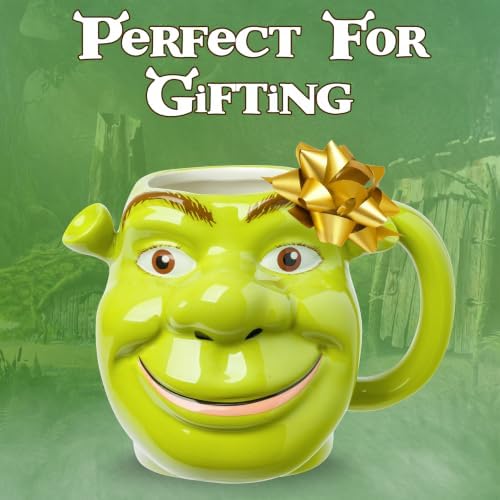 Silver Buffalo Shrek, 3D Ceramic Sculpted Mug, 20oz