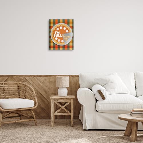 Full of Thanks and Pie Plaid, 16 x 20 Inch Canvas Wall Art - Image 3