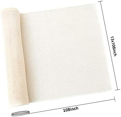 White Table Runners 2 Packs 13x108 Inch Burlap Linen Boho Table Runner - Image 3