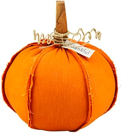 Mud Pie Woven Pumpkin Sitter, Medium, 11.875" x 10"