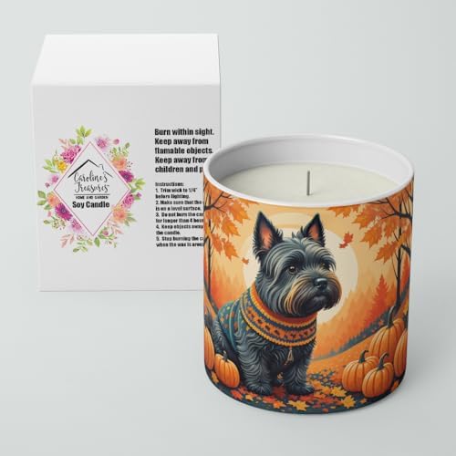 Caroline's Treasures DAC1069CDL Scottish Terrier Fall Decorative Soy Candle Nature Soy Wax Essential Oil Home Decor Ideal for Bedroom Kitchen Bath Office Gift, 10 oz - Image 2