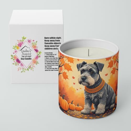 Caroline's Treasures DAC1068CDL Schnauzer Fall Decorative Soy Candle Nature Soy Wax Essential Oil Home Decor Ideal for Bedroom Kitchen Bath Office Gift, 10 oz - Image 2