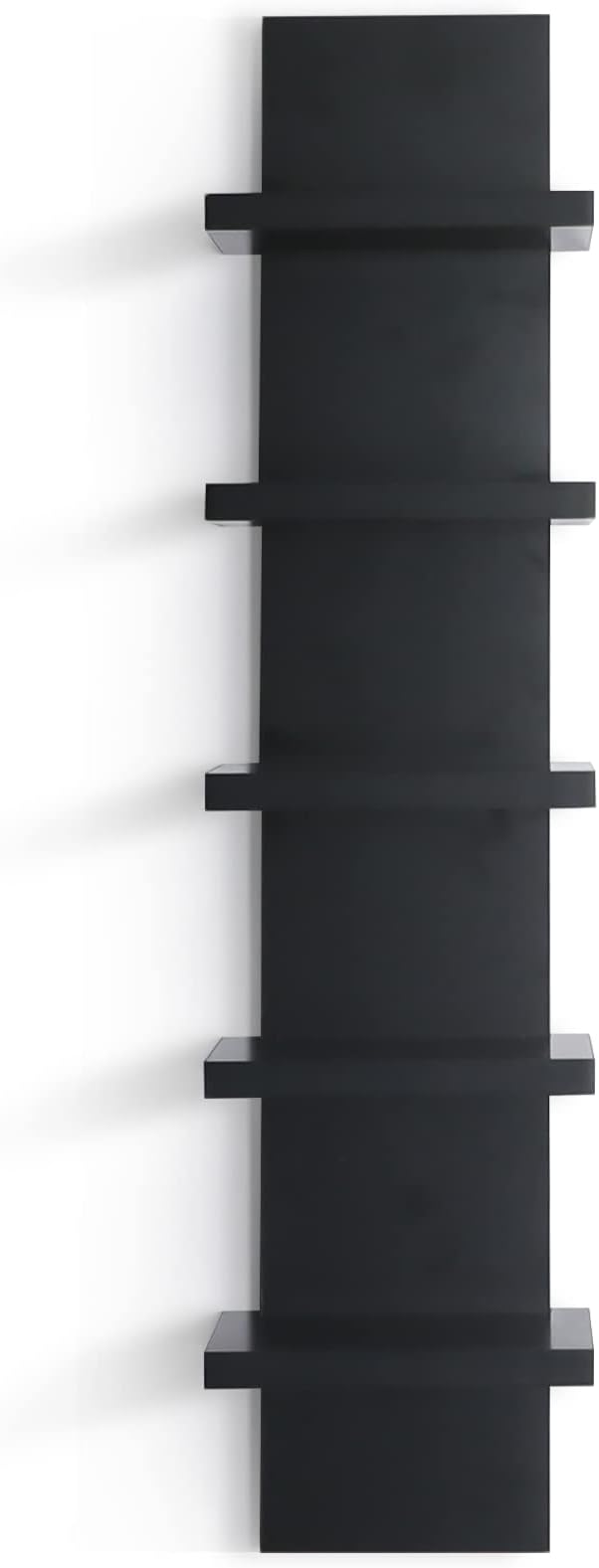5 Tier Wall Shelves Black, Vertical Column Shelf Floating Storage Home Decor Organizer Design Utility Shelving Bedroom Living Room, 30.7