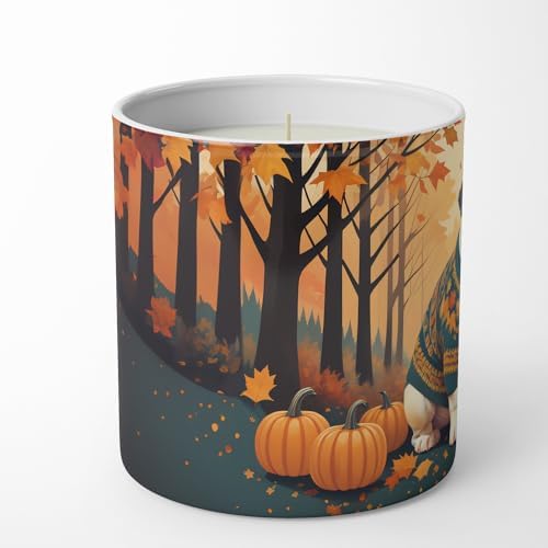 Caroline's Treasures DAC1030CDL White English Bulldog Fall Decorative Soy Candle Nature Soy Wax Essential Oil Home Decor Ideal for Bedroom Kitchen Bath Office Gift, 10 oz - Image 3