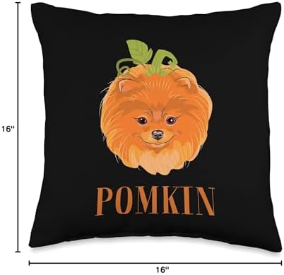 Pomkin Pomeranian Pumpkin Halloween Kids Boys Thanksgiving Throw Pillow - Image 4