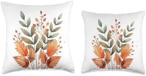 Autumn Leaves Fall Decor Thanksgiving Season Watercolor Throw Pillow - Image 3