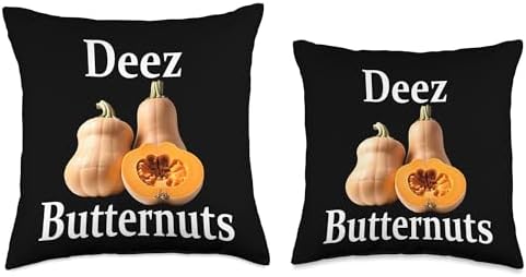 Deez Butternuts - Funny Thanksgiving Squash Food Throw Pillow - Image 3