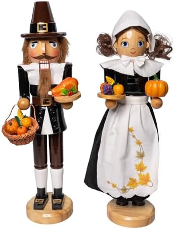 Kurt Adler 15 Inch Pilgrim Man & Woman Nutcracker 2 Piece Set by KurtSAdler
