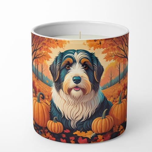 Caroline's Treasures DAC1015CDL Bearded Collie Fall Decorative Soy Candle Nature Soy Wax Essential Oil Home Decor Ideal for Bedroom Kitchen Bath Office Gift, 10 oz by CarolinesTreasures