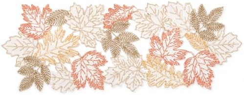 XiaHomeFashions Autumn Leaf Cutwork Table Runner, 15 x 54 in, 1 Piece - Image 2