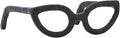 Modern Decorative Glasses Sculpture Figurine for Office Shelf Decor - Home and Bathroom Accent for Desk Display - Living Room Ornament Statue for Coffee Table Styling in Spaces - 3", Black