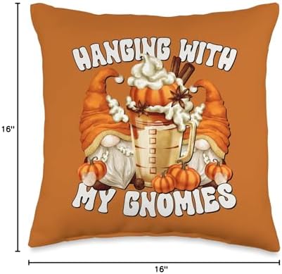 Orange Thanksgiving Gnome For Fall Love Pumpkin Spice Latte Throw Pillow - Image 4