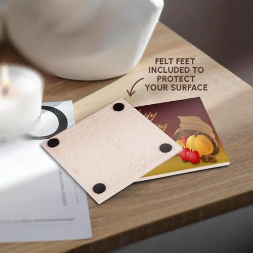 3dRose 777images Designs Graphic Designs Holidays - Happy Thanksgiving Cornucopia with Bible Verse Psalm 100 - Set of 8 Ceramic Tile Coasters (CST_26778_4) - Image 4