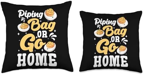 Piping Bag Or Go Home Deviled Egg Thanksgiving Throw Pillow - Image 3