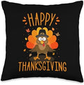 Happy thanksgiving for turkey day family dinner Throw Pillow by Unknown