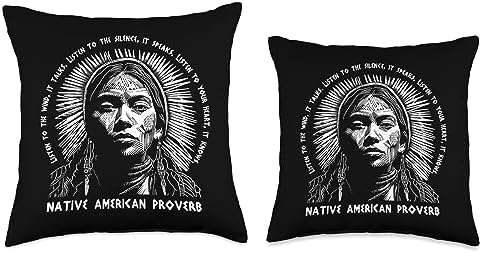 Native American Heritage Store Native Heritage American Indian Proverb Indigenous Throw Pillow, 16x16, Multicolor - Image 3