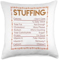 Stuffing Nutritional Content Funny Food Turkey Thanksgiving Throw Pillow by Unknown