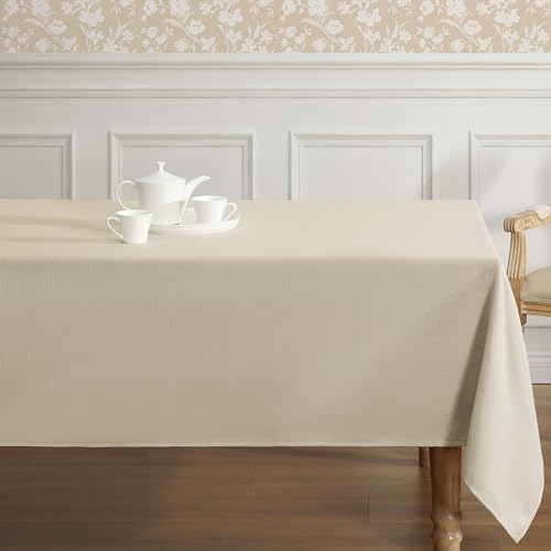 Laura Ashley Esme Decorative Tablecloth, 60" x 84", Taupe - Image 4