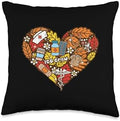 Thanksgiving ICU Nurse Crew Heart Fall Scrub Top Women Men Throw Pillow by Unknown