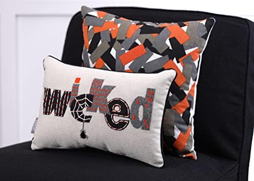 Pillow Perfect Indoor Halloween Wicked Lumbar Pillow, 11" x 17", Black