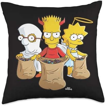 The Simpsons Trick or Treat Treehouse of Horror Halloween Throw Pillow