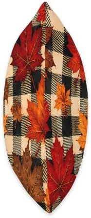 Autumn Leaves Gingham Thanksgiving Fall Pattern Throw Pillow - Image 2