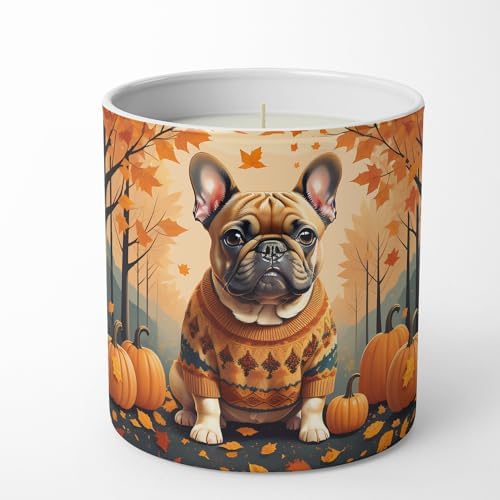 Caroline's Treasures DAC1046CDL Fawn French Bulldog Fall Decorative Soy Candle Nature Soy Wax Essential Oil Home Decor Ideal for Bedroom Kitchen Bath Office Gift, 10 oz by CarolinesTreasures