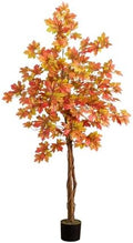 Nearly Natural 5ft Deluxe Autumn Maple Artificial Fall Tree in Black Pot by NearlyNatural