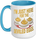 I’m Just Here for the Deviled Eggs Egg Expert Deviled Egg Ceramic Mug, Blue/White, 15oz by Unknown