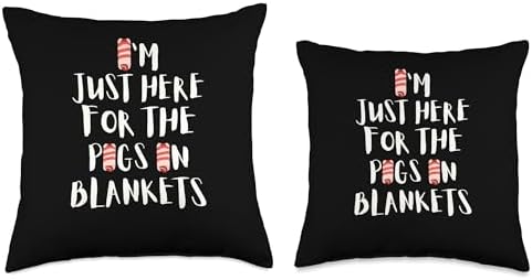 I'm Just Here For The Pigs In Blankets, Thanksgiving Xmas Throw Pillow - Image 3