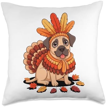 Thanksgiving Turkey Great Dane Throw Pillow by Unknown