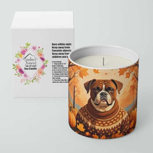 Caroline's Treasures DAC1026CDL Boxer Fall Decorative Soy Candle Nature Soy Wax Essential Oil Home Decor Ideal for Bedroom Kitchen Bath Office Gift, 10 oz - Image 2