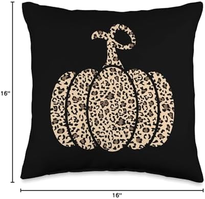 Leopard or Cheetah Print Pumpkin Halloween Thanksgiving Fall Throw Pillow - Image 4