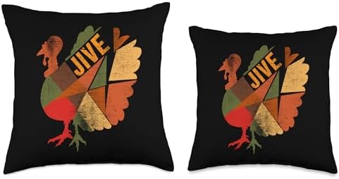 Turkey Jive Thanksgiving Day Turkey Patchwork Feast Dinner Throw Pillow - Image 3