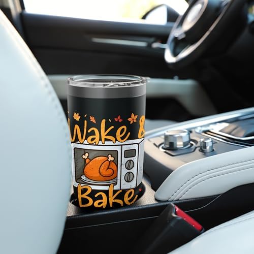 Wake & Bake Thanksgiving Humor for Chefs and Home Cooks Stainless Steel Insulated Tumbler - Image 6