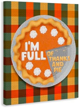 Full of Thanks and Pie Plaid, 30 x 40 Inch Canvas Wall Art - Image 2