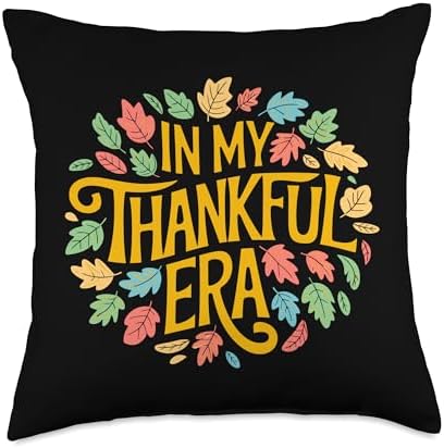 In My Thankful Era Friendsgiving Thanksgiving Throw Pillow by HadleyDesigns