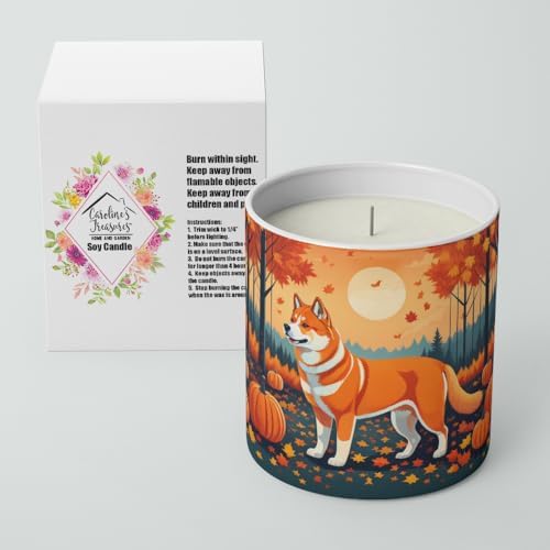 Caroline's Treasures DAC1004CDL Akita Fall Decorative Soy Candle Nature Soy Wax Essential Oil Home Decor Ideal for Bedroom Kitchen Bath Office Gift, 10 oz - Image 2