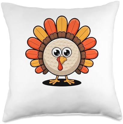 Thanksgiving Turkey Golf Golfing Golfer Throw Pillow by Unknown