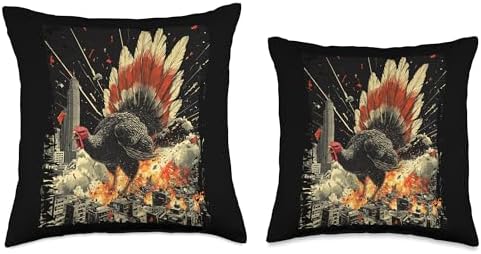 Gobblezilla Turkey Day Thanksgiving Throw Pillow - Image 3