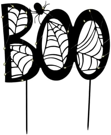 Haunted Hill Farm 2.3-Ft. White LED Boo Sign Halloween Sign