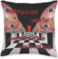 Weirdcore Aesthetic Mushroom Eyes Strangecore Traumacore Throw Pillow