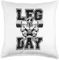 Leg Day Thanksgiving Turkey Funny Barbell Squat Gym Fitness Throw Pillow by Unknown