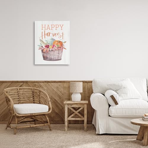 Happy Harvest Rustic Basket, 16 x 20 Inch Canvas Wall Art - Image 3