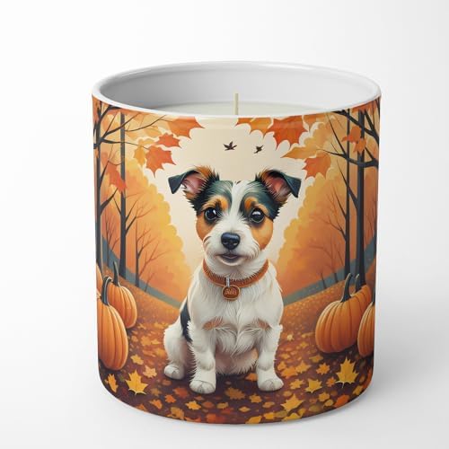 Caroline's Treasures DAC1051CDL Jack Russell Terrier Fall Decorative Soy Candle Nature Soy Wax Essential Oil Home Decor Ideal for Bedroom Kitchen Bath Office Gift, 10 oz - Image 4
