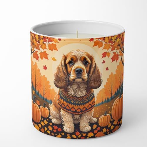Caroline's Treasures DAC1038CDL Cocker Spaniel Fall Decorative Soy Candle Nature Soy Wax Essential Oil Home Decor Ideal for Bedroom Kitchen Bath Office Gift, 10 oz - Image 4