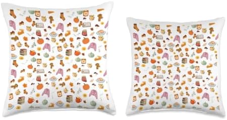 Fall Season Autumn Floral Cute Thanksgiving Throw Pillow - Image 3