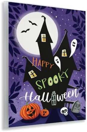 Spooky Halloween House Gothic, 11 x 14 Inch Mounted Print on Wall Plaque